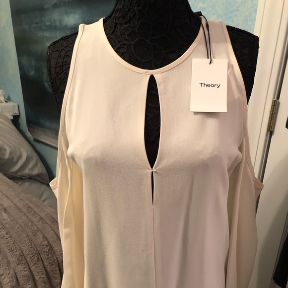 Theory Sarver Cold Shoukder blouse - Picture 5 of 6